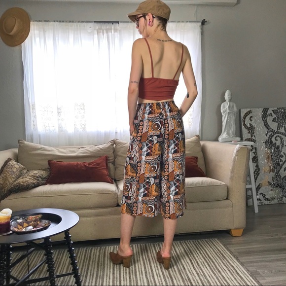 Vintage • Palazzo Pants with Unique 80's Pattern - Picture 4 of 4